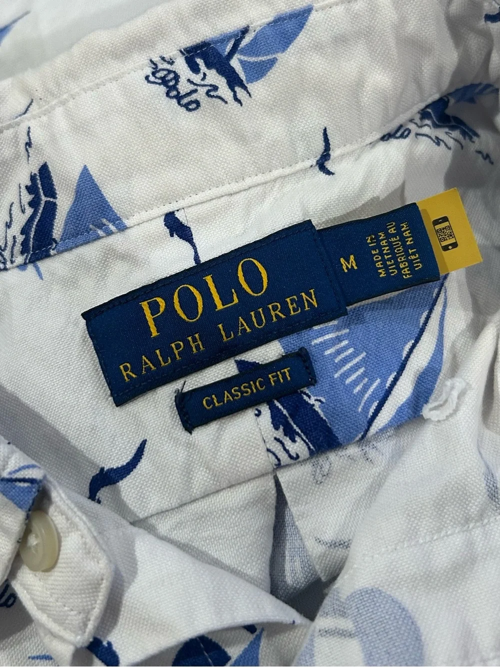 Polo Ralph Lauren Classic Fit Polo Bear button down Oxford Shirt sailboat print